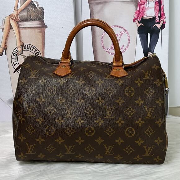AUTHENTIC LOUIS VUITTON SPEEDY 30 HANDBAG PURSE MONOGRAM CANVAS VI8911 W/PADLOCK - Picture 1 of 16